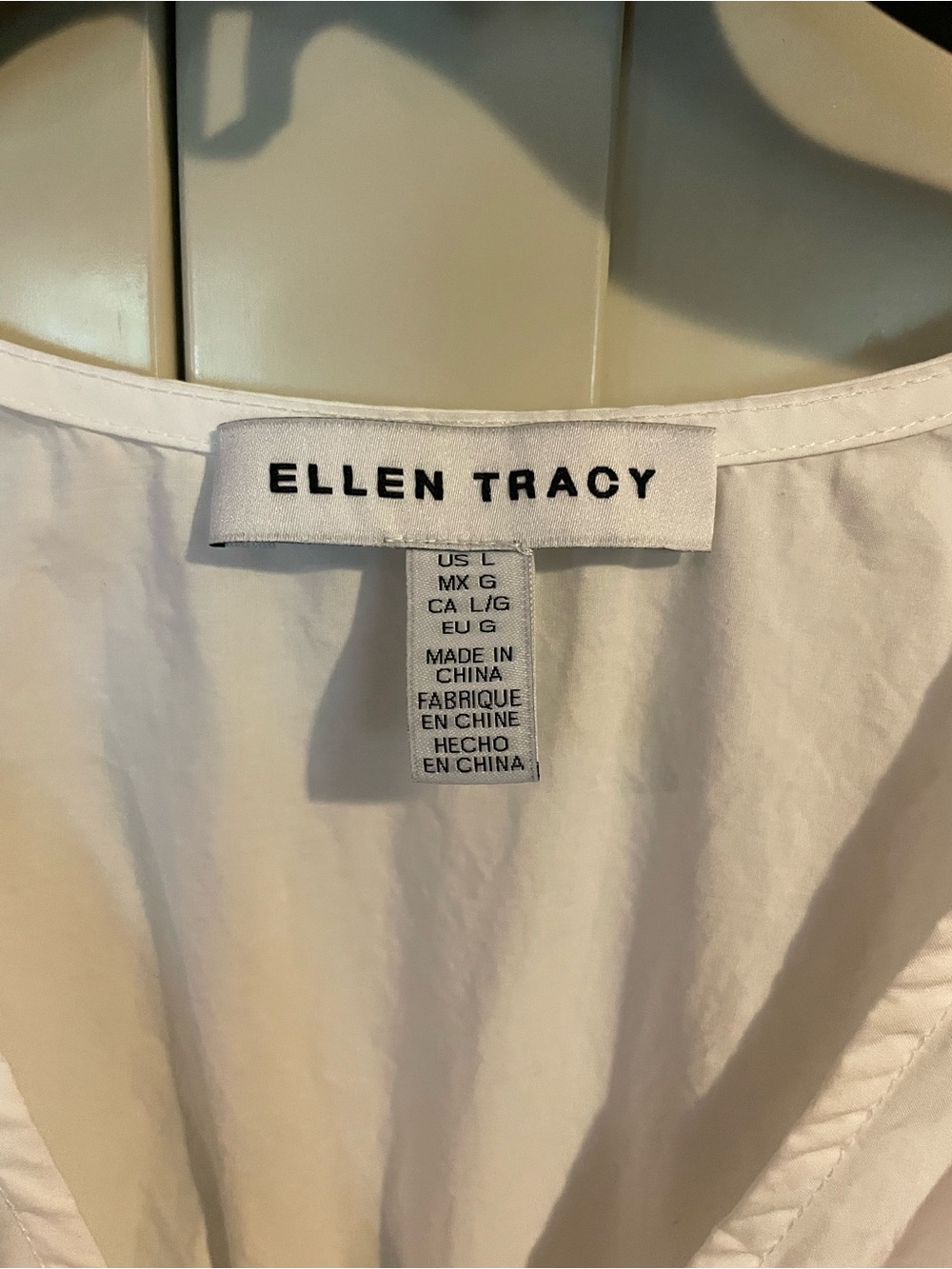 Ellen Tracy White Cotton Tiered Tie-Front Mini Dress - Picture 3 of 6